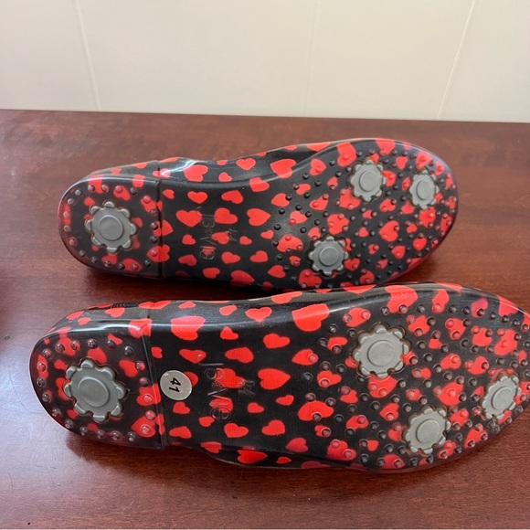 ja-vie hearts jelly flats shoes flexible casual black & red 9.5. NWOT - Picture 9 of 12